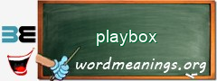 WordMeaning blackboard for playbox